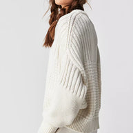 The Knotty Ones White Cotton Sweater 