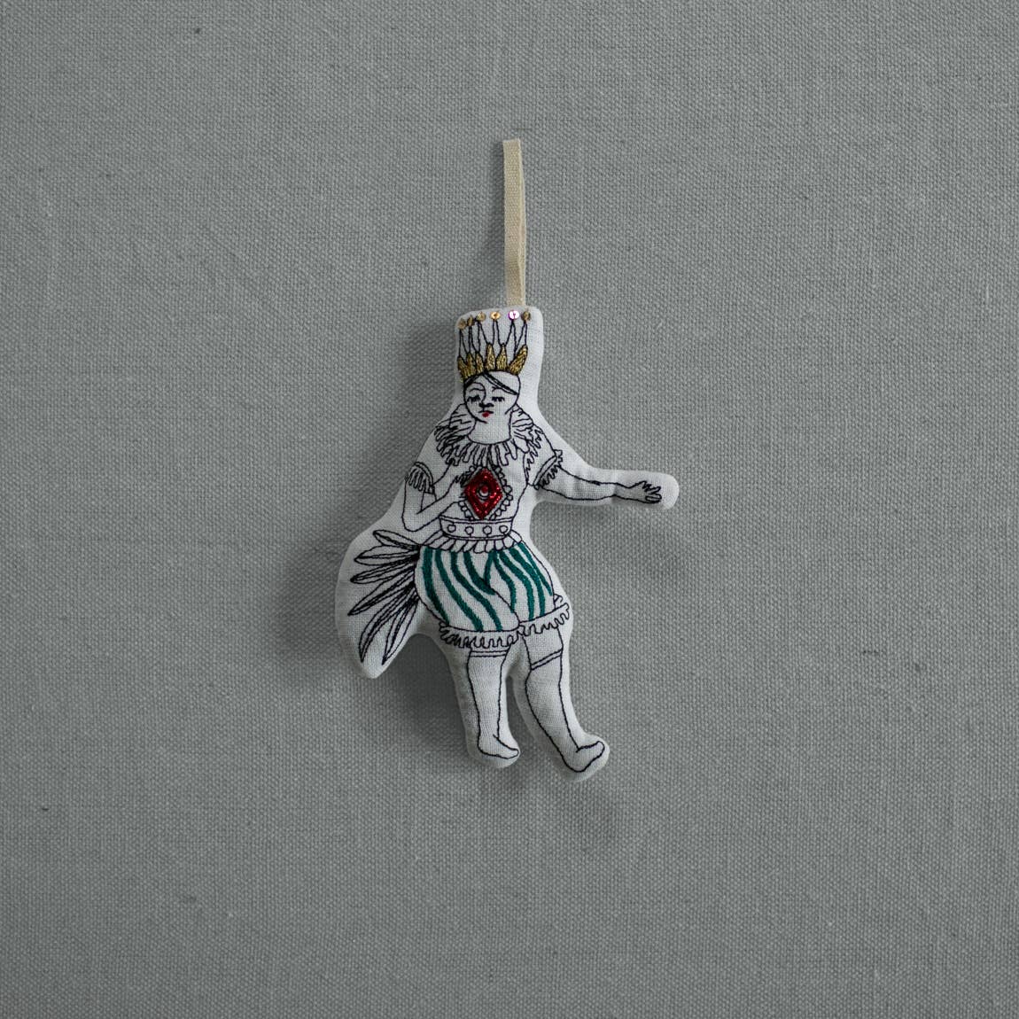 Dancing jester cotton and lavender ornament - skippy cotton - gift ornaments 