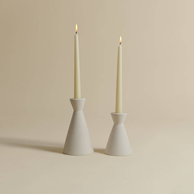 North Palm candlestick holders- centerpieces - decor - white clay