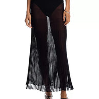 solid & striped - solid and striped - theresa skirt noir - sheer black skirt - elegant light weight 