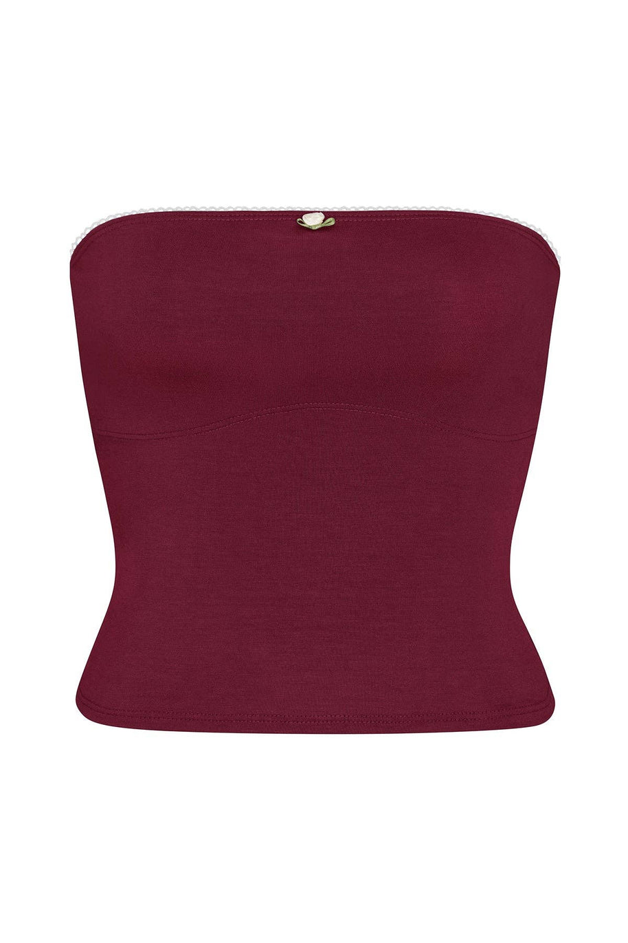 Lined Contour Tube Top in Bourdeaux - Rat Boi Tube Top - Red Tube Top 