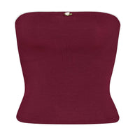 Lined Contour Tube Top in Bourdeaux - Rat Boi Tube Top - Red Tube Top 