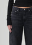 citizens of humanity miro jeans in black - Washed out black with fading throughout jeans - barrel leg - wide leg