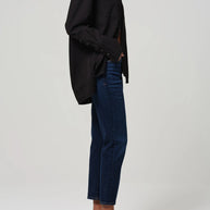 citizens of humanity caia straight in lotus - staple skinny high rise straight jeans - dark indigo jeans high waisted straight 