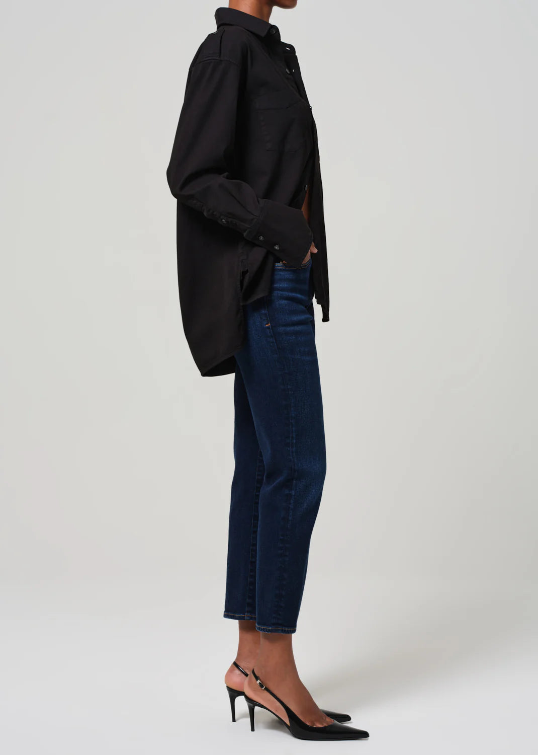 citizens of humanity caia straight in lotus - staple skinny high rise straight jeans - dark indigo jeans high waisted straight 