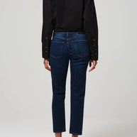 citizens of humanity caia straight in lotus - staple skinny high rise straight jeans - dark indigo jeans high waisted straight 