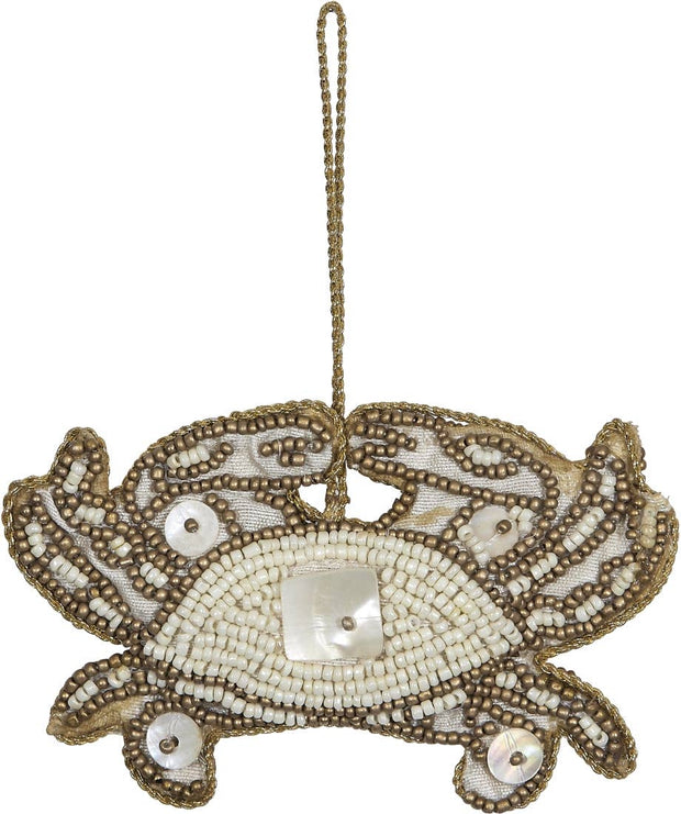 Sea Crab Gold Beaded Ornament