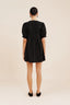 posse amelia mini dress - cotton little black mini dress - embroidered mini dress