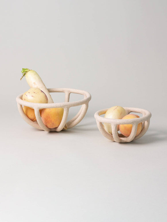 prong fruit bowl - neutral fruit bowl - ceramic fruit bowl