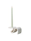 contemporary candle stick - wavey candle stick - white candle holder