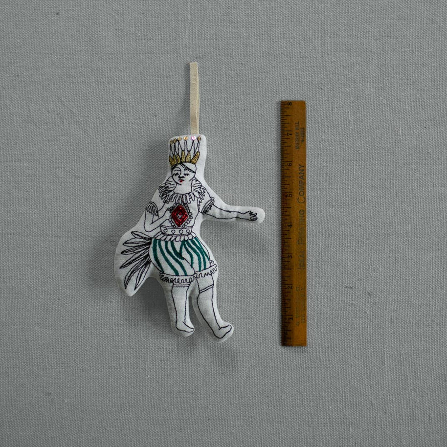 Dancing jester cotton and lavender ornament - skippy cotton - gift ornaments 