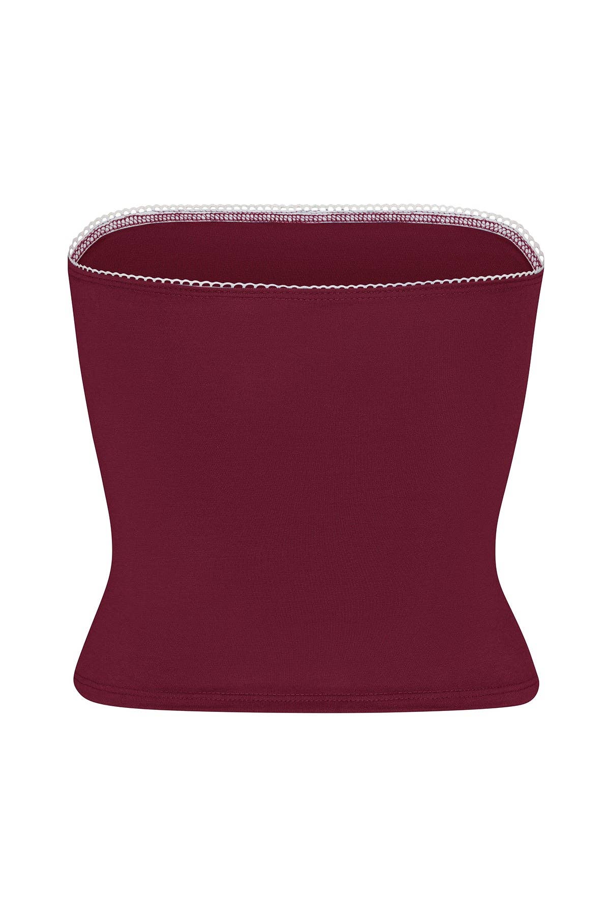 Lined Contour Tube Top in Bourdeaux - Rat Boi Tube Top - Red Tube Top 