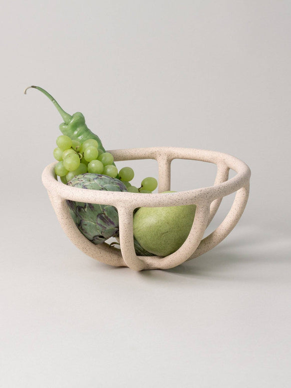 prong fruit bowl - neutral fruit bowl - ceramic fruit bowl