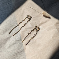 Love knot hair fork for long hair - hair accessories - brass hair fork - modern hair clips