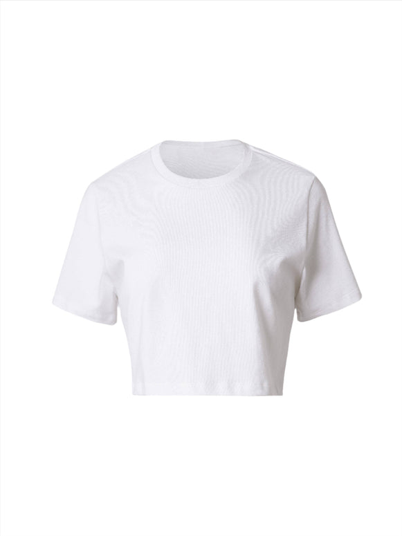 Clyque - Walker crop tee in white 