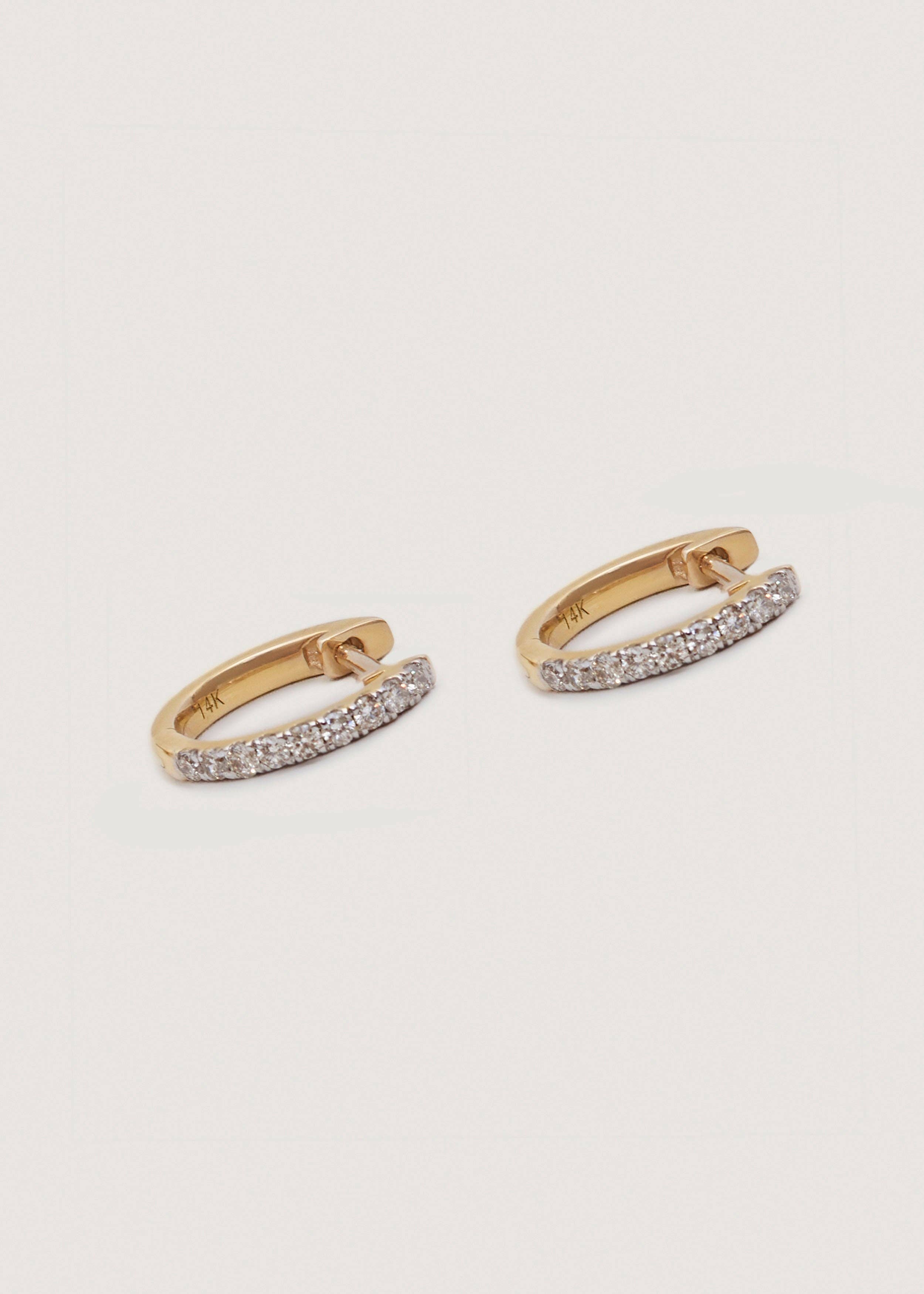 Pavé Huggie Earrings Diamond