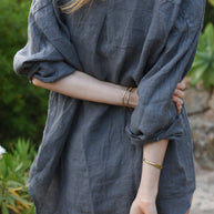 Beachwood Baby The Palma Shirt in Storm, Oversized Linen Shirt 