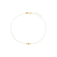 Solid Evil Eye Pendant Anklet 14K