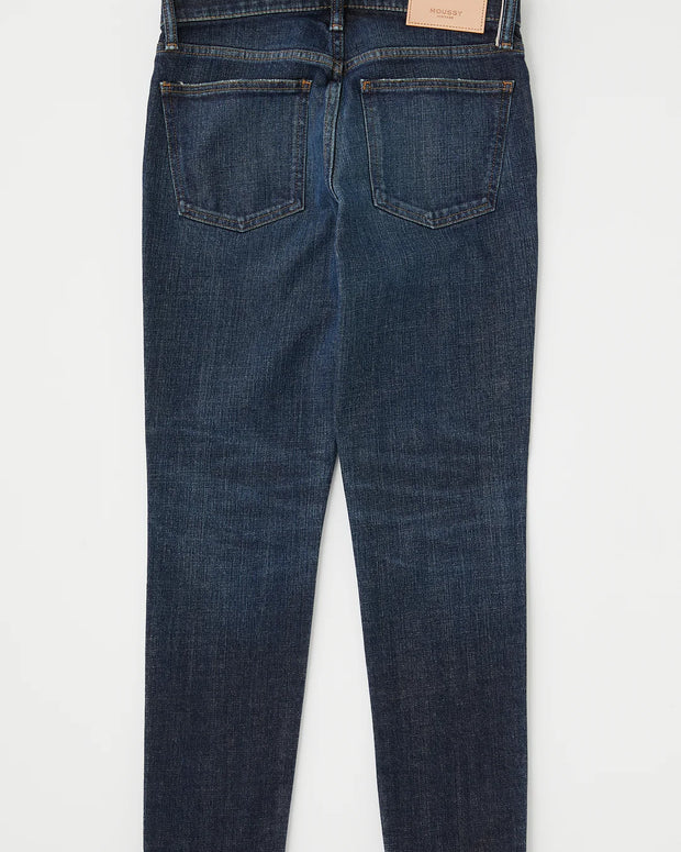 mv moussy vintage inverness skinny jeans - dark wash mid rise ankle length - Japanese denim