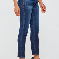 mv moussy vintage inverness skinny jeans - dark wash mid rise ankle length - Japanese denim