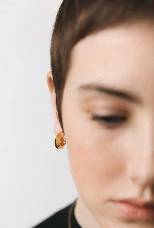 Round Peak Earrings Gold