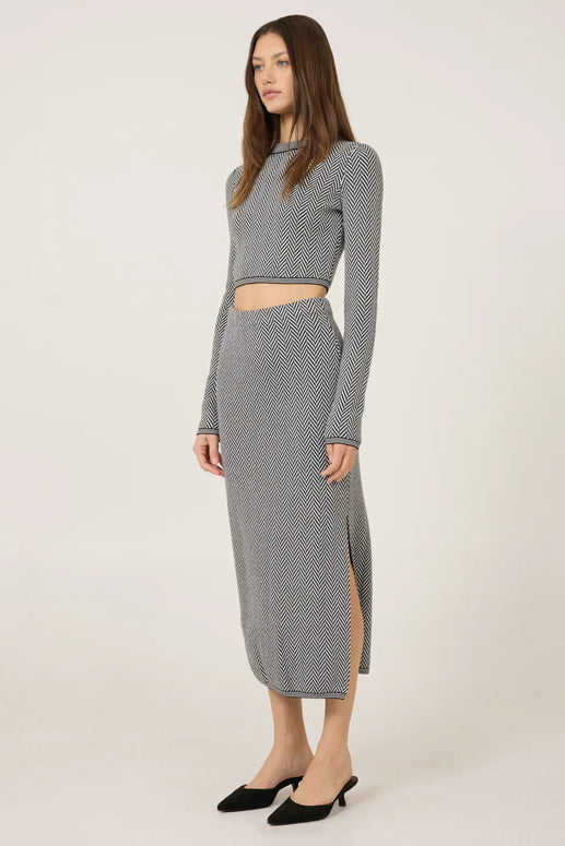 One Grey Day - Maxine top- cropped long sleeve top 