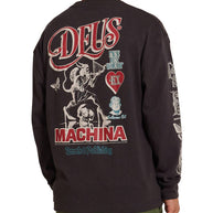 Deus Ex Machina Divine Spark Long Sleeve Tee in Black, Mens Long Sleeve Black Tee