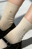 Embroidered Her Socks - Le Bon Shoppe - Gold Heart - Cotton Socks