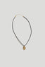 Small Pebble Pendant Necklace Gold Cord