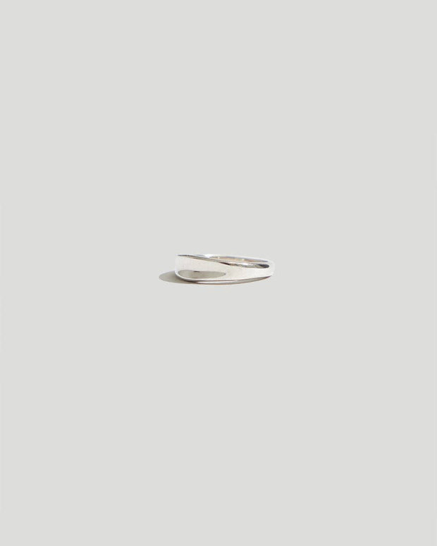 Maslo Jewelry Crescent Ring Sterling Silver - Stacking Silver Rings - Nordic Jewelry - Statement Ring - Simple Contemporary Womens Jewelry 