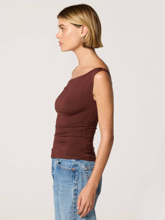 Clyque - Dani Top in brown off the shoulder