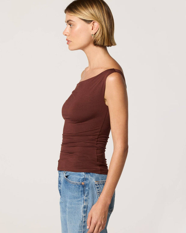 Clyque - Dani Top in brown off the shoulder