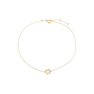 Star of David anklet - Israel Pride - Jewish Jewelry - Solid gold anklet - dainty anklets 