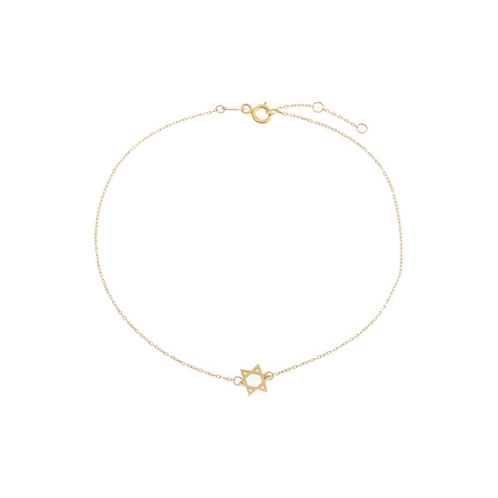 Star of David anklet - Israel Pride - Jewish Jewelry - Solid gold anklet - dainty anklets 