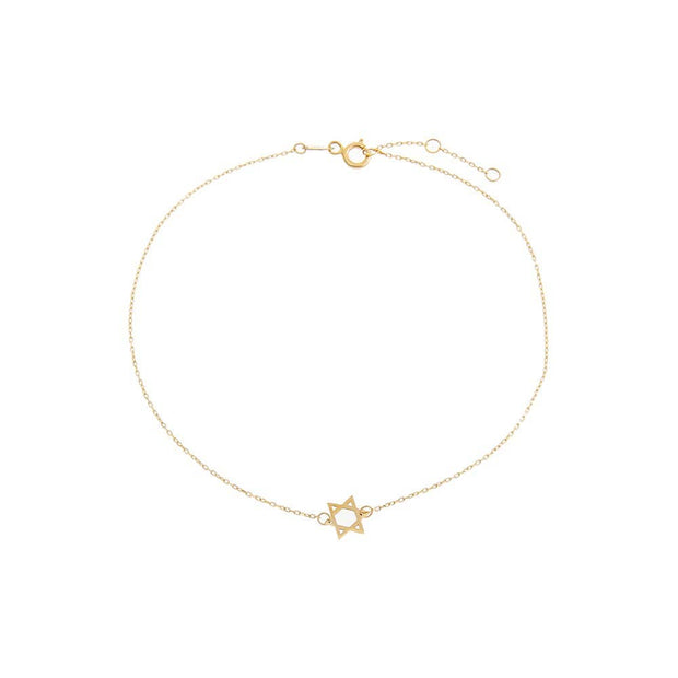 Star of David anklet - Israel Pride - Jewish Jewelry - Solid gold anklet - dainty anklets 