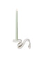 contemporary candle stick - wavey candle stick - white candle holder 