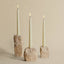 North Palm Candle Holder - Travertine candle stick holder 