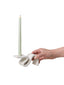 contemporary candle stick - wavey candle stick - white candle holder