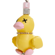 Yellow duck-shaped keyring with rhinestone embellishment- Essentiel Antwerp