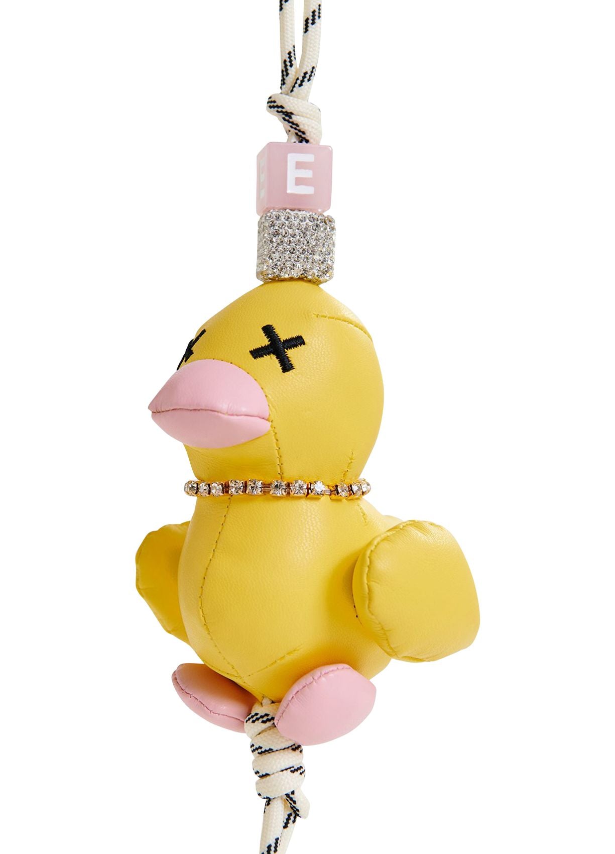 Yellow duck-shaped keyring with rhinestone embellishment- Essentiel Antwerp