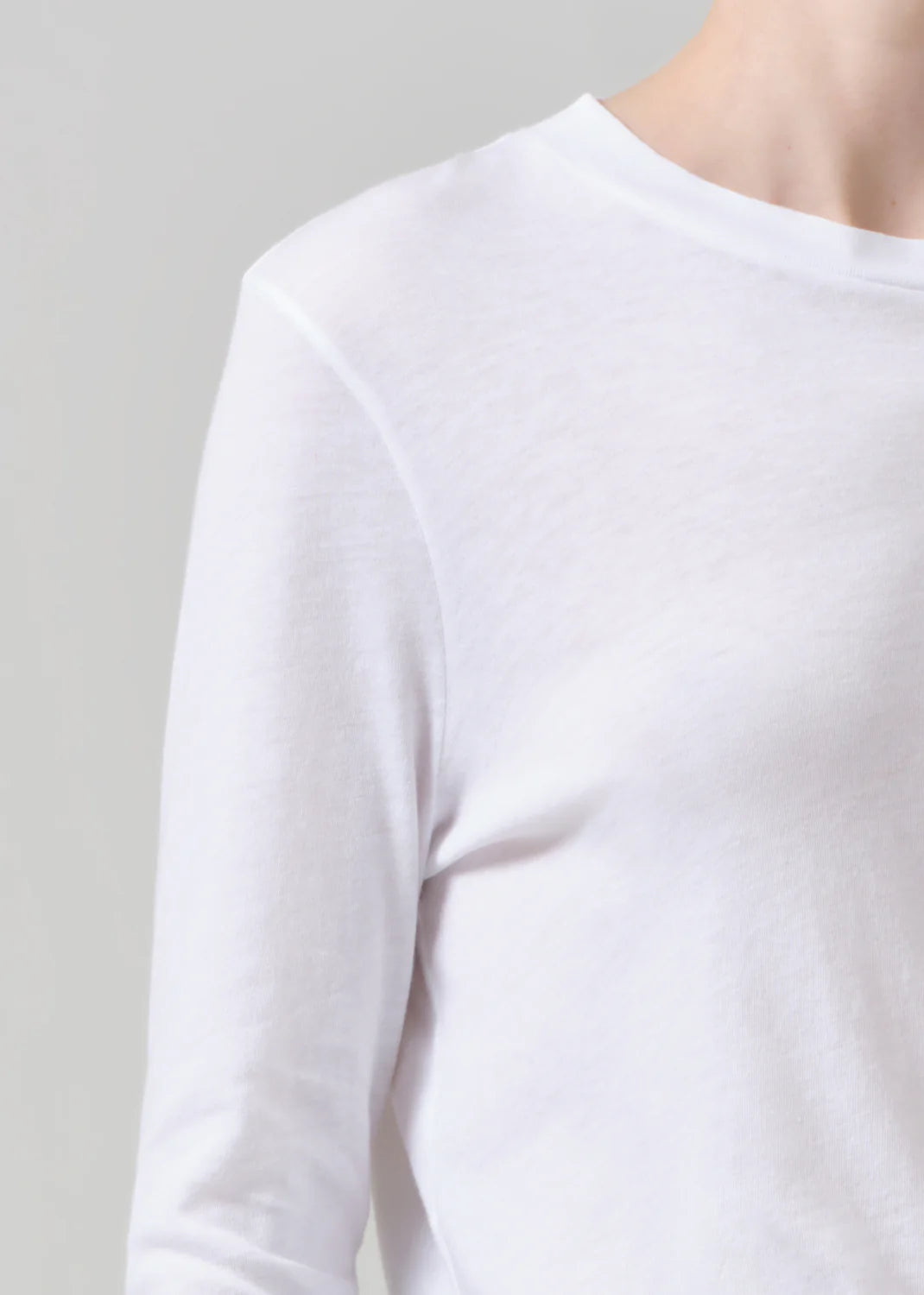 Sabine Cropped Long Sleeve in White - ultra lightweight knit Sabine - super soft - long sleeve for layering