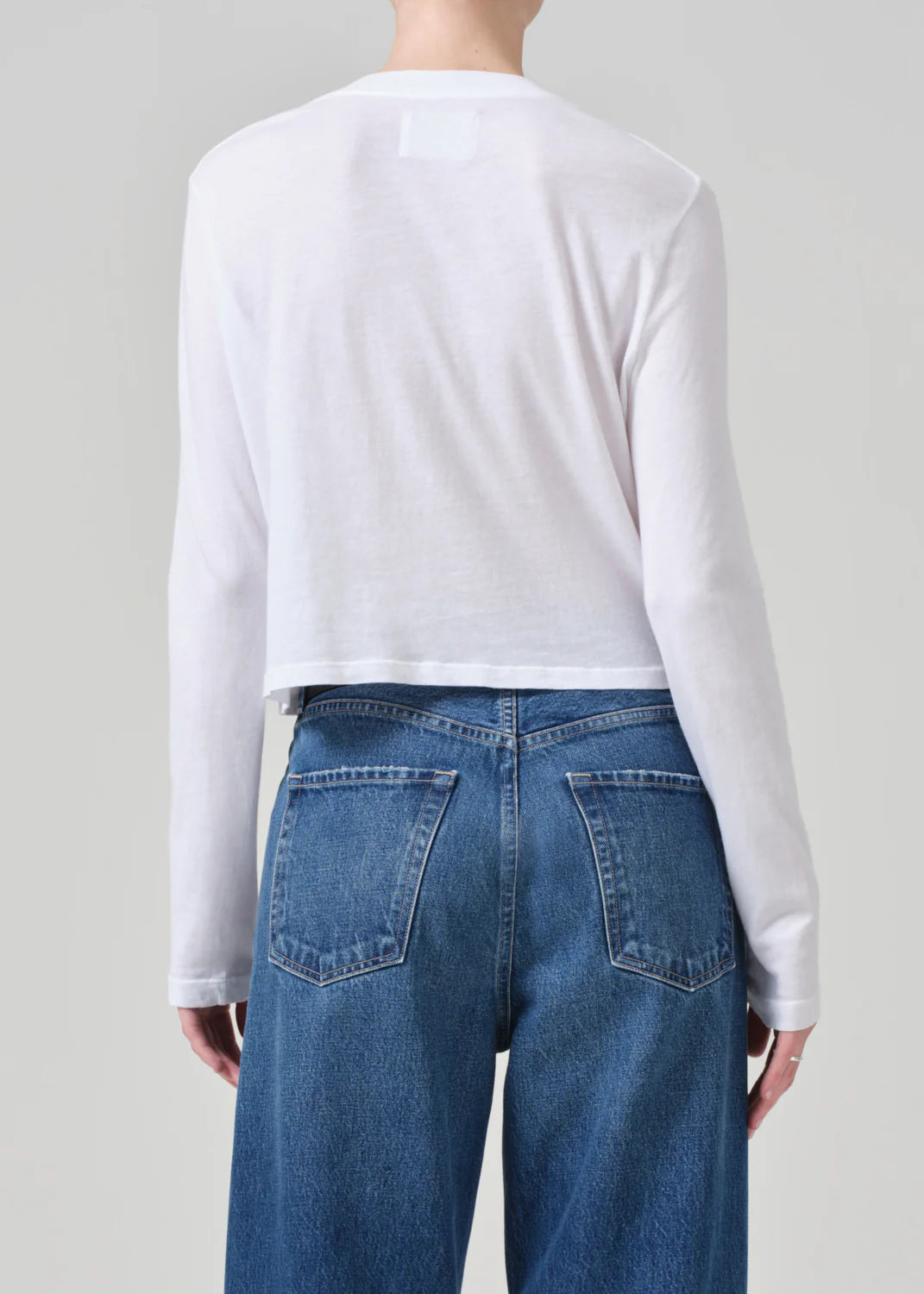 Sabine Cropped Long Sleeve in White