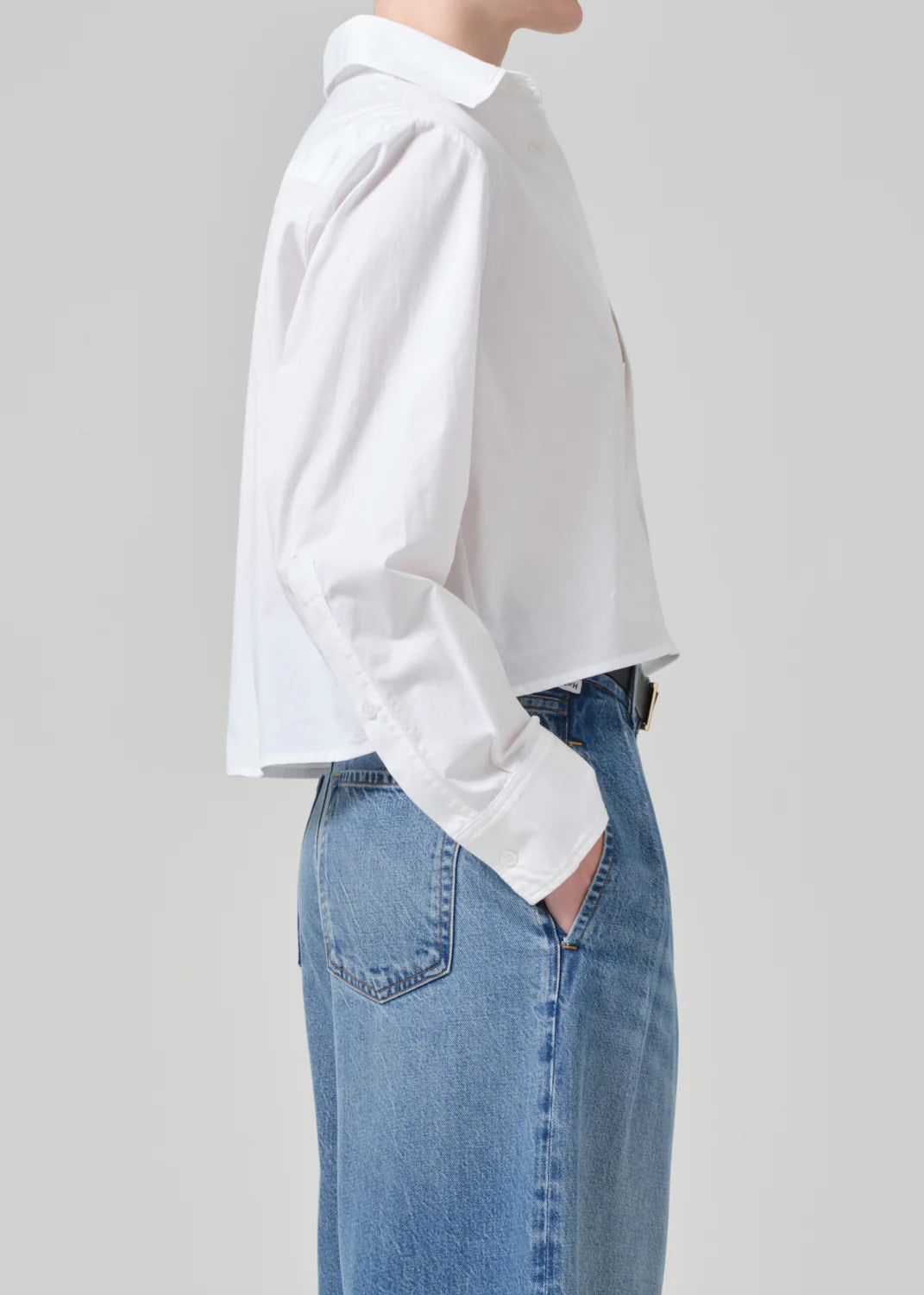 fino cropped shirt in optic white citizens of humanity - white button down cropped shirt - perfect white button down 