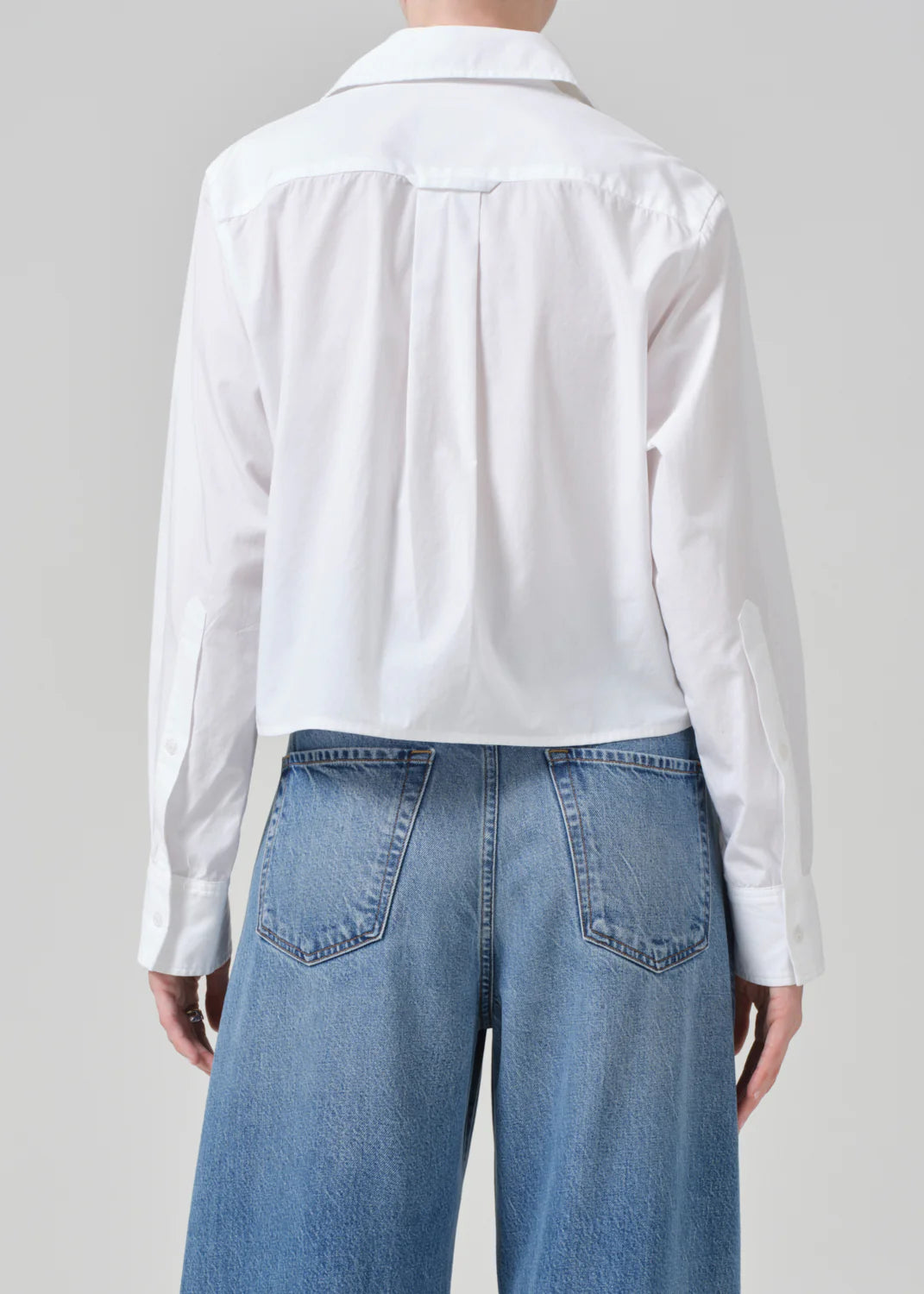 fino cropped shirt in optic white citizens of humanity - white button down cropped shirt - perfect white button down 