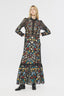 Atik batik multi colored dress - adriani multicolor - long embellished multi color floral and black dress  