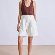 Apiece Apart Bari Midi Short Cream 