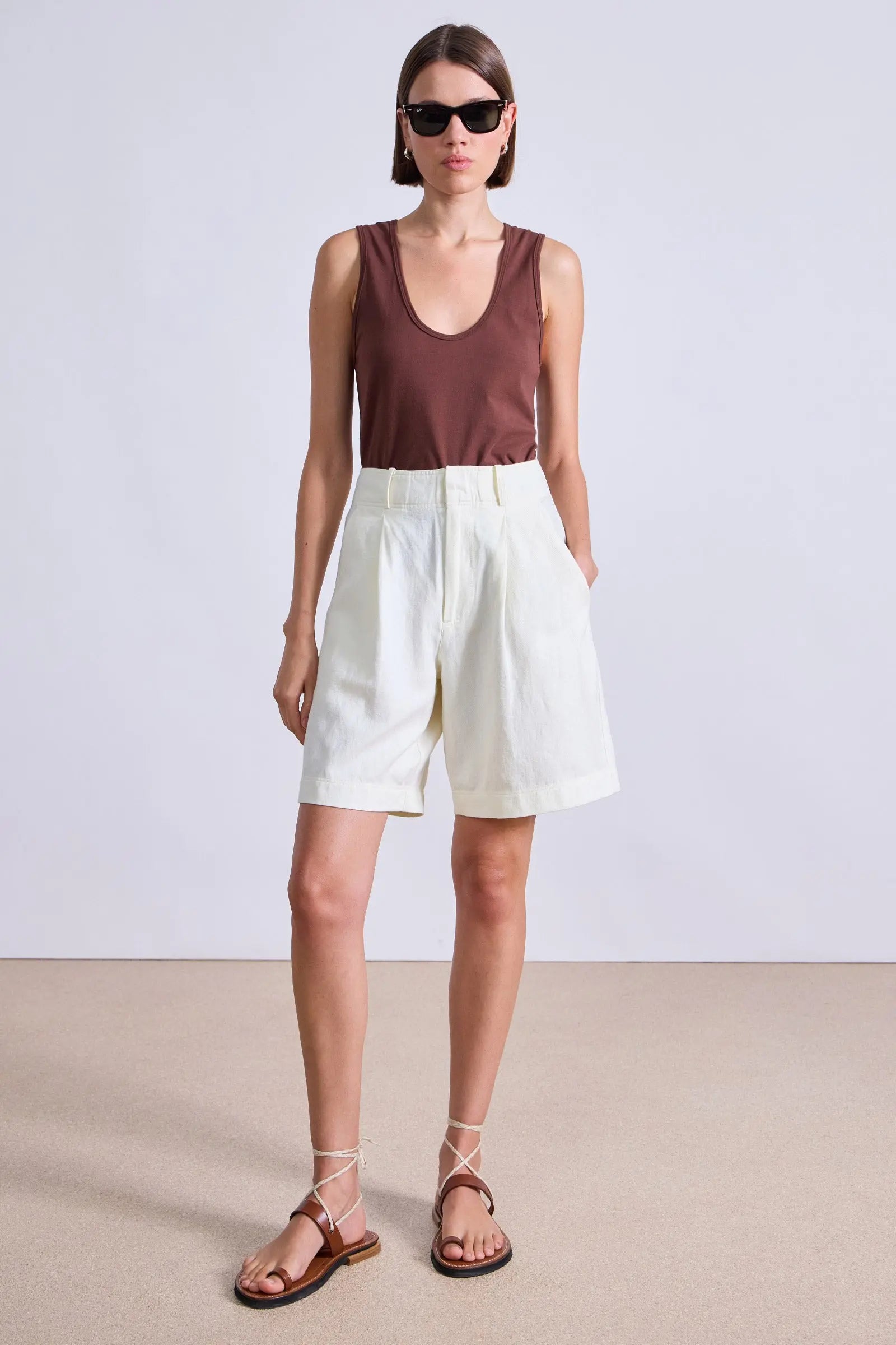 Apiece Apart Bari Midi Short Cream 