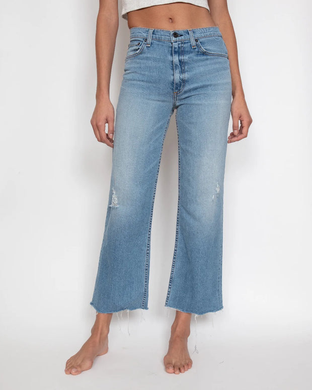 Askk NY cropped wide leg in trestles - light blue cropped jeans 