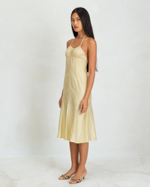 Belle The Label Flore Dress in Honey, Butter Yellow Sundress