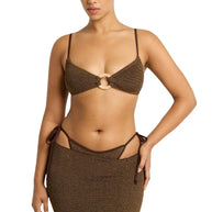 Bond-eye skirt top in cocoa lurex - bond-eye top 